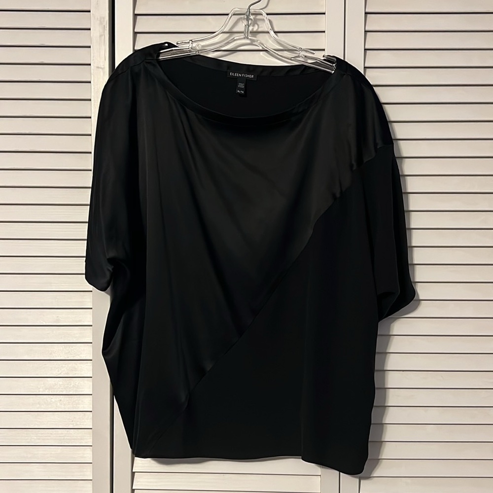 Eileen Fisher black blouse size XL
